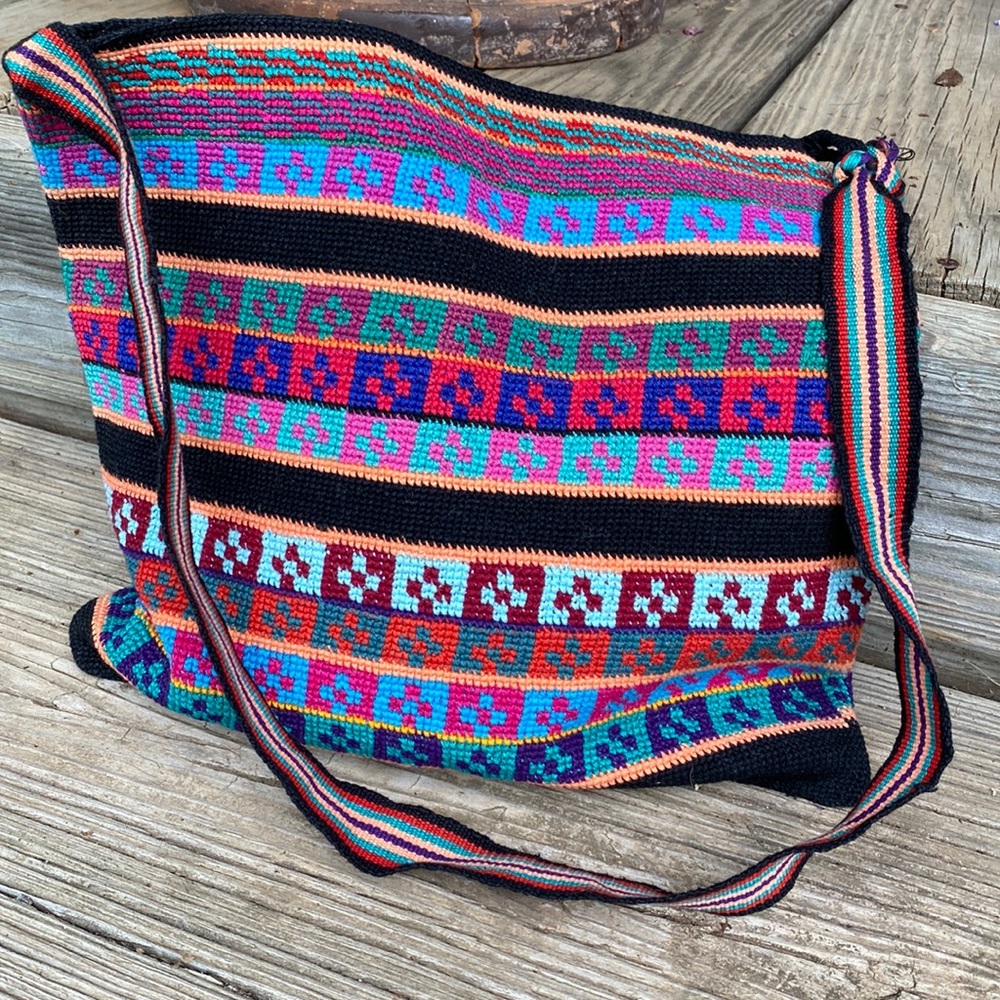 Boho handwoven Guatemala shoulder bag